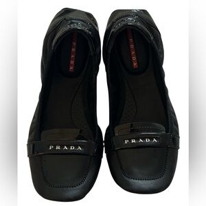 Prada Black Patent Leather Flats Sz 6.5